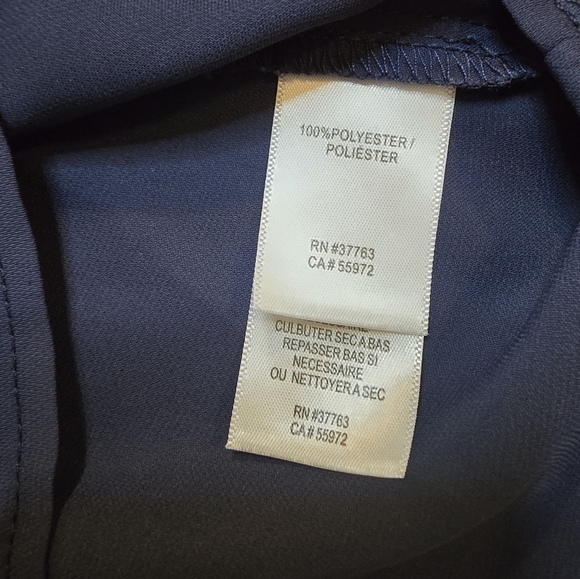 Laundry Sleevless Blouse Navy Silky Office Fall Layering Medium - Picture 5 of 6